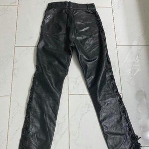 Leather Lace Up Pants XXS